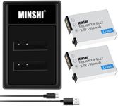 MINSHI EN-EL12 (2 Pack) + Quick Charger Set Replacement Battery Compatible with Fujifilm COOLPIX S800c 【3.7V 1500mAh】 High Performance Compatible Camera Battery 2023LF