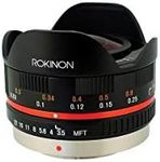 Rokinon FE75MFT-B 7.5mm F3.5 UMC Fisheye Lens for Micro Four Thirds (Olympus Pen and Panasonic), Black