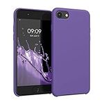 kwmobile Case Compatible with Apple iPhone SE (2022) / iPhone SE (2020) / iPhone 8 / iPhone 7 Case - TPU Silicone Phone Cover with Soft Finish - Hyacinth Purple