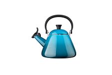 Le Creuset Kone Stove-Top Kettle with Whistle, Suitable for All Hob Types Including Induction, Enamelled Steel, Capacity: 1.6 L, Deep Teal, 40101026420000