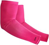 Sports Compression Arm Sleeves for Men & Women - Youth, Kids Arm Sleeve Baseball - Volleyball Sleeves & Basketball Sleeve, Fuchsia Pink, Adult Large