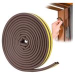 VS CARE Door Weather Strip Draught Excluder for Doors Self Adhesive Foam Draft Excluder for Windows Door Insulation Strip Weather Stripping Door Seal Strip, Epdm, Foam, Rubber (Brown)