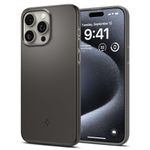 Spigen Thin Fit Back Cover Case Compatible with iPhone 15 Pro (TPU + Poly Carbonate | Gunmetal)