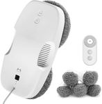 HUTT DDC55 Window Cleaner Robot with Remote Control, 3800Pa Intelligent Navigation Robot Vacuum Cleaner for Windows, Glass, Tiles, Bathroom Cleaning with Multiple Safety Guarantee (White DDC55)