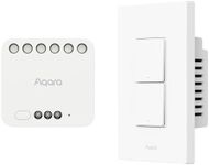 Aqara Dual Relay Module T2 and Smart Light Switch H2 kit,Matter Over Bridge,Dry Contact Mode for Garage Doors and Boilers,Light Switch & Roller Shade Switch,Supports Homekit and Alexa