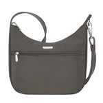 Travelon Anti-Theft Essentials East/West Hobo Bag, Smoke, One Size, Anti-theft Essentials East/West Hobo Bag