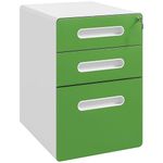 Vinsetto Lockable File Cabinet with 3 Drawers, Vertical Office Drawer for A4, Letter, Legal Size, Anti-tilt Design, Pre-Assembled Body, Green