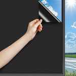 ELORAA 100% Blackout GlassFilm Window Film Window Sticker Glass stickerFor Privacy, Sun Control UV Blocking for Home, Office & Bathroom (24 Inch X 120 Inch)