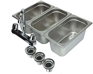 Concession Sink 3 Compartment Portable Stand Food Truck Trailer 3 Small w/Faucet