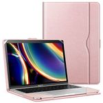 FINTIE Case Compatible with MacBook Air 13.6 inch (2024/2022) M3/M2 Chip, Macbook Air 13.3 inch (2020-2018), MacBook Pro 13 inch (2020-2016), Premium PU Leather Protective Folio Book Cover, Rose Gold