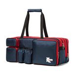 K-Cliffs Tennis Racket Bag | Deluxe Ballistic Nylon Travel Tournament Duffel | Shoe Compartment Red Blue Black