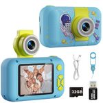 Kids Camera Toys for 3 4 5 6 7 8 9 10 11 12 Year Old Girls/Boys,Kids Digital Camera for Toddler,Christmas Birthday Festival Gifts for Kids,Video Selfie Camera for Kids with 32GB TF Card