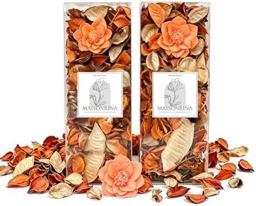 MAISONRINA Potpourri Bags,Orange Scented Potpourri Bowl Filler, Decorative Dried Flower, Farmhouse Bathroom Vase Decor(10.5 oz/2 Packs)