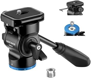 NEEWER Tripod Fluid Head Pan Tilt Head with Arca Type Quick Release Plate and Handle, Metal Panorama Head with Scaled Base (⌀37mm) for Compact Video Camera DSLR Camera, Load up to 6.6lb, GM24 (Blue)