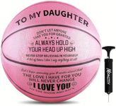 Moactiv Customized Engraved Pink Basketball Gifts for Daughter from Parents - Personalized Christmas Graduation Day Gifts - Gifts with Love,Size 7-29.5"