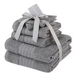 Brentfords 100% Cotton Bath Towels – Premium Quality, Super Absorbent & Quick Drying - Large Bathroom Towel - Luxury Set of 2-70 x 115cm – Grey