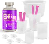 PUDUO Resin Cleaner with Silicone Measurings Cups for Resin, Resin Mixing Cups for Resin Included 8OZ Resin Remover,3 pcs Resin Measuring Cup Reusable, 4 pcs Resin Cups, Silicone Stir Stick for epoxy