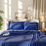 Sweet Sheets® Royal Blue King Size Bed Sheets | Royal Blue King Sheet Set | Soft Cooling Bed Sheets King Size | Deep Pocket Wrinkle Resistant King Bed Sheets | King Fitted Sheet, Flat & Pillowcases