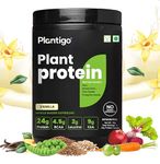 Plantigo Plant Protein Powder 1kg Vanilla Flavoured for Women & Men | 24g Protein, 4.4g BCAA, 2g Leucine, All Amino Acids, 4X Fast Digestion, No Sugar, No Preservative | Clean Vegan Pea Protein Powder