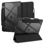 Spigen Ultra Hybrid Pro Designed for iPad Pro 13 inch Case M4 (2024) with Clear Transparent Back and Pencil Holder - Black