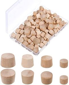 Bucherry 120 Pieces 4 Sizes Wood Plugs Wooden Hole Plugs Button Plugs Hardwood Hole Plugs for Holes in Locking Hole Tube Furniture, 3/16 Inch, 5/16 Inch, 3/8 Inch, 1/2 Inch (Classic Style)