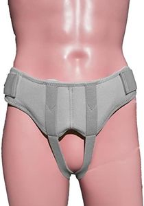 Professionally Designed Adjustable Hernia Belt Support Compression Truss Brace Reducible Inguinal Abdominal Relief with Advance Removable Pads - Post & Pre Surgery Hernia Belt by SC (L, Grey)