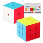 Roxenda Speed Cubes, Speed Cube Set of 2x2x2 3x3x3 Stickerless Puzzle Magic Cube with Original Box, Frosted Surface Enhanced Edition