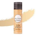 Aloha Sun Stick SPF 50+ (Beige), Sunscreen Stick, Sun Block, Sunscreen SPF 50 for Surfing, Great Sunstick for Kids, Outdoor Sports Sunscreen, Sun Block Sticks for Face, Plastic Free Packaging 20g