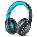 WorWoder Bluetooth Headphones Over Ear, 80 Hours Playtime Wireless Headphones with Microphone, Foldable Lightweight Headset with Deep Bass,HiFi Stereo Sound for Travel Work PC Cellphone (BLUE)