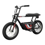 Razor Rambler 16-36V Electric Minibike with Retro Style, Up to 15.5 MPH, Up to 11.5 Miles Range, Wide, Rugged 16'' Air-Filled Tires, Powerful 350 Watt Hub-Driven Motor, Black