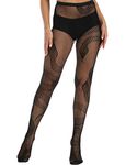 XIUSEMY Women Patterned Tights Fishnet Stockings Thigh-High Leggings Lingerie Pantyhose(SE,M)