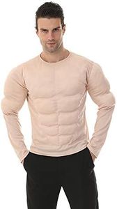 EraSpooky Men Muscle Shirt Bodybuilder Halloween Costume Accessory for Adult Muscle Shirt Padded, Multicoloured, Large