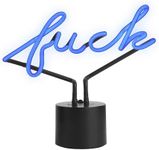 Amped & Co ® - "F*ck" Neon Desk Light, 9"x11.5" - Light Up Sign, Blue Neon Sign, Off Neon Sign - LED Sign Light up Decor, Cool Neon Signs