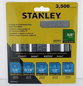 STANLEY, TRA700BN35, Staple/Brad Asst, Narrow, 27/64, PK3500