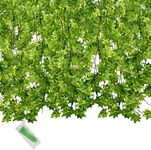 MerryNine 24 Pack 168Ft /24m Artificial Ivy, Garland Fake Vines Leaves Hanging Vine Plants, Greenery Decor for Home Kitchen Garden Office Wedding Wall Trellis Fence Party Decoration (Maple Leaf)