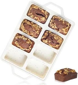 CAKETIME Mini Loaf Pan, Metal Reinforced Silicone Mini Bread Loaf Pan Nonstick Cornbread Pan 8 Cavities Small Loaf Pans for Baking Mini Bread, Mini Loaf, Mini Meatloaf, Brownie, Butter