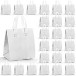 ZENFUN Set of 25 Insulated Take Away Bags, Small Insulated Cooler Bag Grocery Bags, White Thermal Bags for Hot&cold Frozen Food, Food Delivery, 9.5 x 6 x 10 Inches