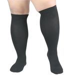 JOHNDA Plus Size Compression Sock for Men and Women Wide Calf Graduated Compression Stockings for Support Flight Travel Running Pregnancy Sports Edema Nurses Athletic 20-30 mmHg 1Pair