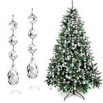 15PCS Christmas Tree Hanging Ornaments, Glass Crystal Prism Parts Chandelier Lamp Teardrop Hanging Decorations Perfect for Christmas Tree Decorations (Drop shape-15pcs)