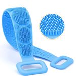 TROXXON Silicone Body Back Scrubber Bath Brush Washer For Dead Skin Removal Men, Women Silicon belt for Bathroom Backside Cleaning Multicolour