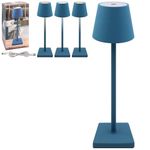 L & P Home & Gifts Lesser & Pavey Blue Rechargeable Touch Lamp | Gift for Women & Men | Bedside Nightstand Table Lamp | Battery Powered Touch Control Night Lights