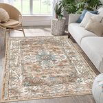 Pauwer Boho Area Rug 3x5 Washable Rugs for Living Room Vintage Non Slip Area Rug Ultra Soft Throw Rugs Carpet for Bedroom Dining Room Dorm