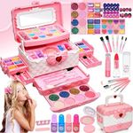 Kids Makeup Sets for Girls - Kids Makeup Sets for Girls 5-8, Maquillaje para Niñas, Play Make Up Kit, Best Toys for Little Girl,Princess Toddler Kid Stuff, Ages3456789 10 Year Old Girl Birthday Gifts