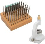 Watch Repair Staking Tool Press Set Watchmaker Punching Kit Jewelling Tool with 50 Punches 10 Stakes