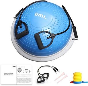 Umi Blance Trainer Air Dome Ball with 2 Elastic Strings Handy Pump Balance Board for Strength and Balance Training 60cm in Black Pruple Blue