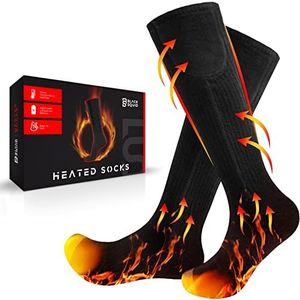 Upgraded 4000mAh Rechargeable Heated Socks for Men Women - Washable Electric Thermal Warming Socks for Hunting Winter Skiing Outdoors - Battery Included (Fit Women 10-16 / Men 9-15 (Shoe Size))