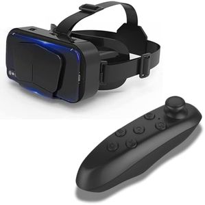 Drumstone (𝟏𝟓 𝐘𝐞𝐚𝐫𝐬 𝐖𝐚𝐫𝐫𝐚𝐧𝐭𝐲) Virtual Reality VR Headset with 3D Glasses & VR Controller – Immersive Gaming, Movies & TV Experience | Adjustable Lens, Universal Compatibility