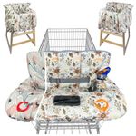 Shopping Cart Cover For Baby Grocery Cart Cover For Baby boy and Baby Girl, High Chair Cover For Baby and Toddler, Baby Registry Gift - Waterproof - Extra Large - Cotton - Double Sided (ivory)…
