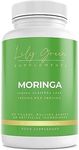 Lily Green | Organic Moringa 1500mg per Serving | 90 Vegan Capsules | Rich in Vitamin C, Calcium, Iron, Potassium & Antioxidants | No Artificial Additives | Made in UK