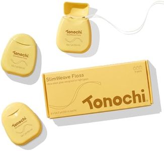 Tonochi SlimWeave Flat Dental Floss for Tight Teeth & Tight Spaces – Extra Thin, Smooth-Glide, Gentle on Gums, Mint + Xylitol, 3-Pack (50 m Each)